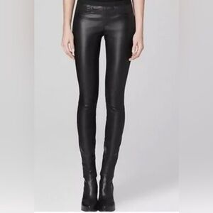 Black Lamb Leather stretch leggings by Helmut Lang NWT  size 0